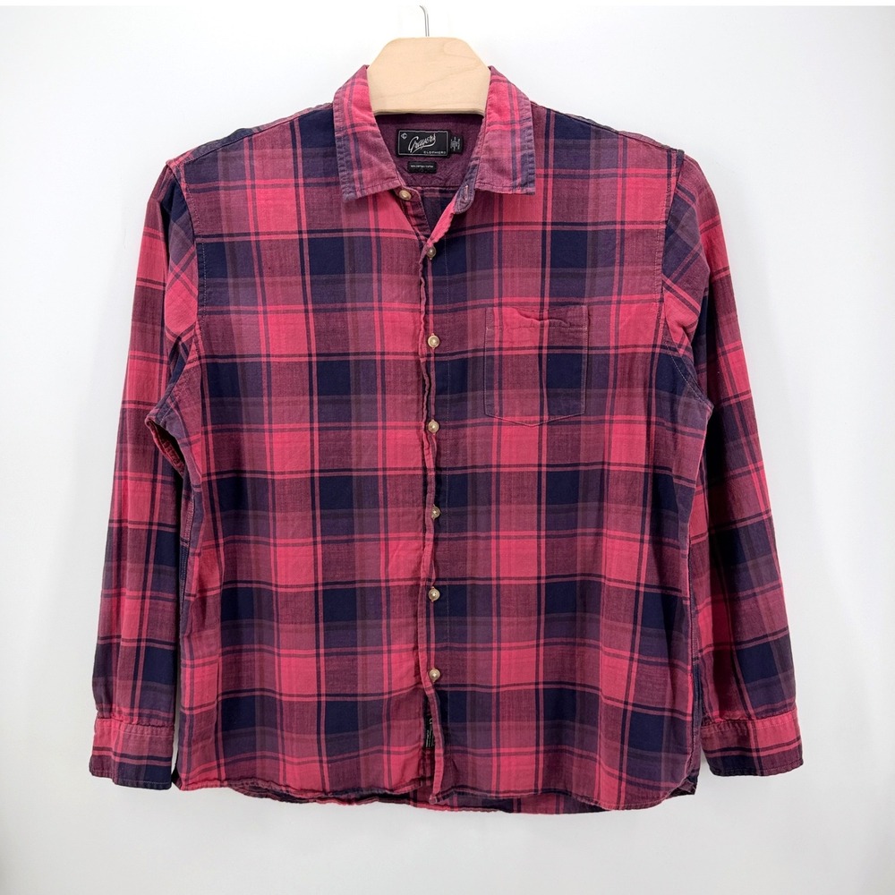 Grayers Clothiers Plaid Shirt Mens XXL Pink Blue Cotton Button Down Long Sleeve